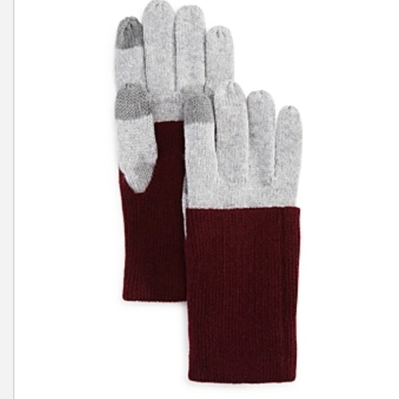 Aqua Accessories - Bloomingdales Exclusive Aqua Grey/Pinot Gloves